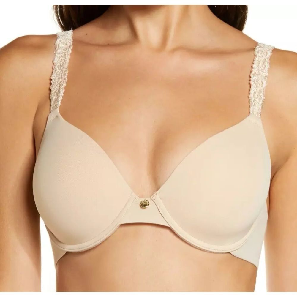Natori‎ Rose Dream Custom Coverage Underwire T Shirt Bra 731080 Tan 34DDD